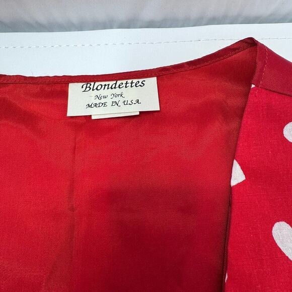 Vintage Blondettes Red White Hearts Valentine's Day Vest OSFM Measures Like Med - Picture 2 of 11